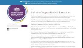 
							         Inclusion Support Portal Information | Department of Education and ...								  
							    