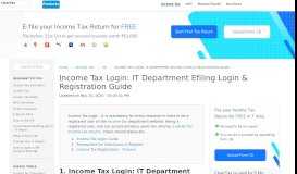 
							         Income Tax Login & Registration FREE Guide - IT Department Portal								  
							    