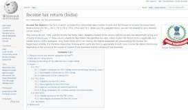 
							         Income tax return (India) - Wikipedia								  
							    