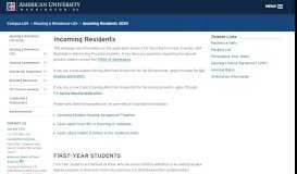 
							         Incoming Residents | Housing & Residence Life | American University ...								  
							    