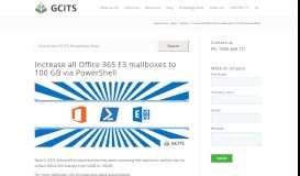 
							         Increase all Office 365 E3 mailboxes to 100 GB via PowerShell - GCITS								  
							    
