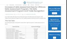 
							         Increase of Trades Recognition Australia skills assessment fees								  
							    