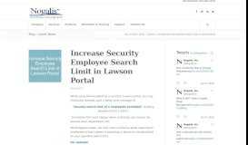 
							         Increase Security Employee Search Limit in Lawson Portal - Nogalis, Inc.								  
							    