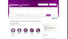 
							         Independent doctors and clinics: information for providers | Care ...								  
							    