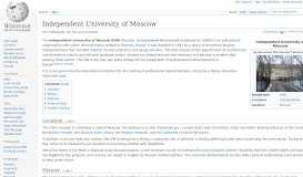 
							         Independent University of Moscow - Wikipedia								  
							    