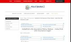 
							         IndiaFirst Life Insurance Policy Status – India First Life Insurance Login								  
							    