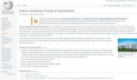 
							         Indian Academy Group of Institutions - Wikipedia								  
							    