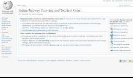 
							         Indian Railway Catering and Tourism Corporation - Wikipedia								  
							    