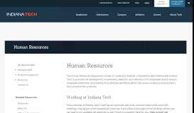 
							         Indiana Tech: Human Resources								  
							    