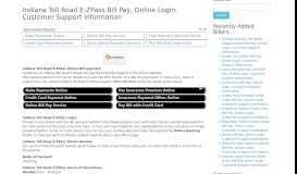 
							         Indiana Toll Road E-ZPass Bill Pay, Online Login, Customer ...								  
							    