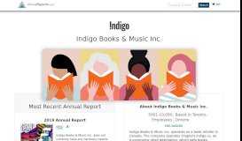 
							         Indigo Books & Music Inc. - AnnualReports.com								  
							    