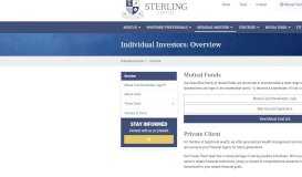 
							         Individual Investors: Overview » Sterling Capital Management								  
							    