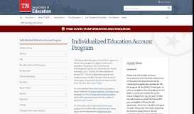 
							         Individualized Education Account Program - TN.gov								  
							    
