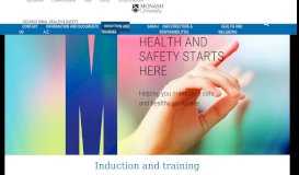 
							         Induction and training - Occupational Health ... - Monash University								  
							    