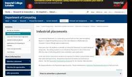 
							         Industrial placements | Faculty of Engineering | Imperial College London								  
							    