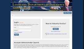 
							         Industry Access Portal – Main Page - Louisiana Department of Insurance								  
							    