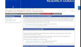 
							         Industry Codes - BUSINESS INFORMATION PORTAL - GSU Library ...								  
							    