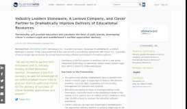 
							         Industry Leaders Stoneware, A Lenovo Company, and Clever Partner ...								  
							    