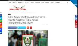
							         INEC Adhoc Staff Recruitment 2018 - How to Apply for INEC Adhoc ...								  
							    
