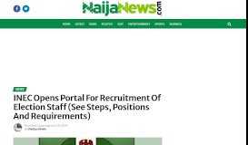 
							         INEC Opens Portal For Recruitment Of Election Staff (See Steps ...								  
							    