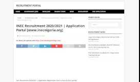 
							         INEC Recruitment 2018/2019 | Application Portal [www.inecnigeria ...								  
							    