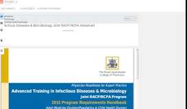 
							         Infectious Diseases & Microbiology Joint RACP/RCPA Advanced								  
							    