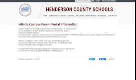 
							         Infinite Campus Parent Portal Information - Henderson County Schools								  
							    