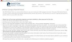 
							         Infinite Campus Parent Portal • Page - Barstow Adult Education								  
							    