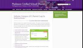 
							         Infinite Campus - Piedmont Unified School District								  
							    