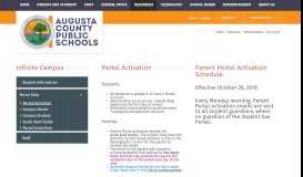 
							         Infinite Campus / Portal Activation - Augusta County Public Schools								  
							    