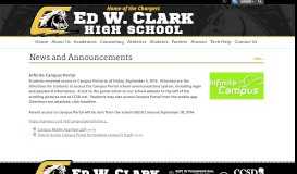 
							         Infinite Campus Portal - News and Announcements - Ed W. Clark High ...								  
							    