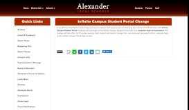 
							         Infinite Campus Student Portal Change - Alexander Local Schools								  
							    