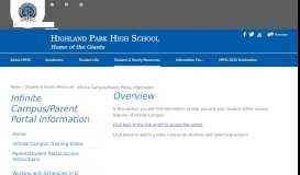 
							         Infinite Campus/Parent Portal Information / Home - Highland Park								  
							    