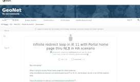 
							         Infinite redirect loop in IE 11 with Portal hom... | GeoNet, The ...								  
							    