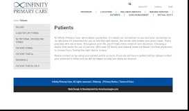 
							         Infinity Primary Care Patient Information								  
							    