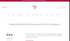 
							         Inflexion-backed Reed & Mackay acquires Gray's Travel Management ...								  
							    