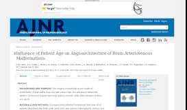 
							         Influence of Patient Age on Angioarchitecture of Brain Arteriovenous ...								  
							    