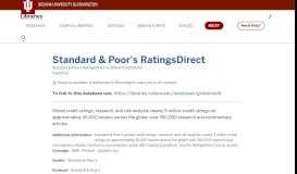 
							         info about Standard & Poor's RatingsDirect - Indiana University Libraries								  
							    