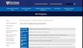 
							         Info for Graduating Students - Perelman School of Medicine								  
							    