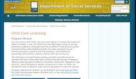 
							         Info & Resources CDSS Programs Community Care Licensing Child ...								  
							    