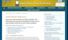 
							         Info & Resources > CDSS Programs > IHSS > IHSS Providers ...								  
							    