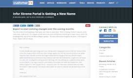 
							         Infor Xtreme Portal is Getting a New Name | Customer FX								  
							    