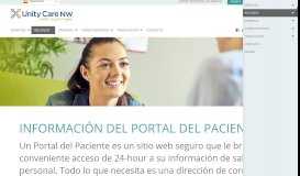 
							         Información del portal del paciente - Unity Care NW								  
							    