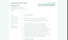 
							         Information and Announcements - Columbia West Side Pediatrics								  
							    