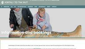 
							         Information and bookings - Portals to the Past								  
							    