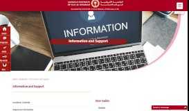
							         Information and Support - American University of Ras Al Khaimah UAE								  
							    