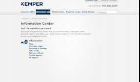
							         Information Center - Kemper Corporation								  
							    
