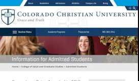 
							         Information for Admitted Students | CCU Online								  
							    