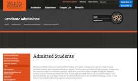 
							         Information for Admitted Students - William Paterson University								  
							    