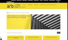 
							         Information for Architects and those wanting to Register with ARB								  
							    